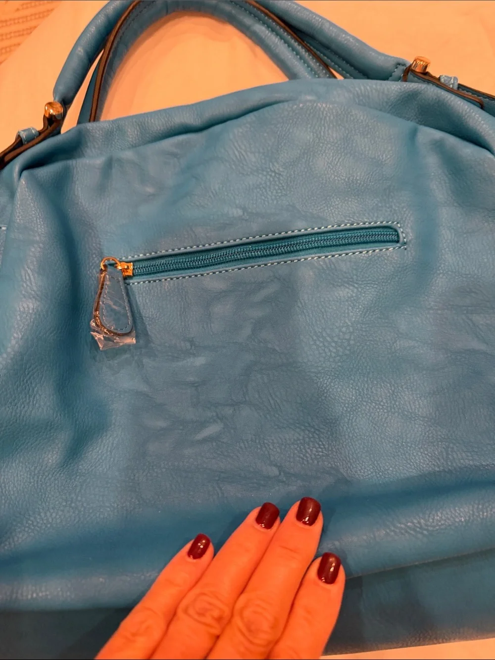 Bright Blue Top-Handle Shoulder Bag. NWT